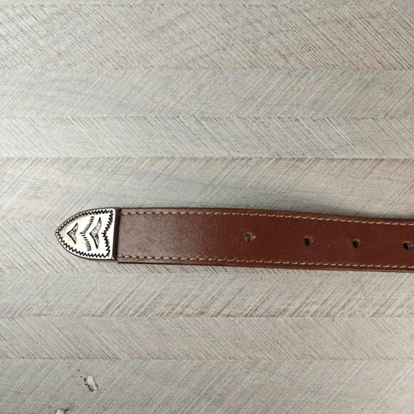 Vintage GAP Brown Leather Western Belt With Silver Buckle Women's Medium - Picture 4 of 6